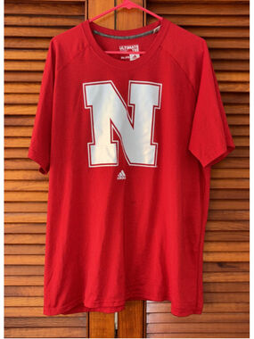 Nebraska Cornhuskers Adidas Red Ultimate Tee Shirt Adult Size 2XL
